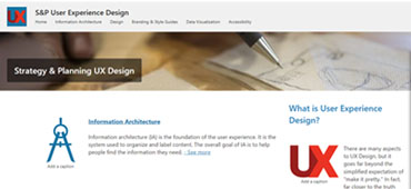 While at USPS I developed a SharePoint site to promote User Experience Design and assist developers in understanding key aspects of UX Design such as Information Architecture, Design, Branding & Style Guide, Data Visualisation and Accessibility (Section 508 compliance).
